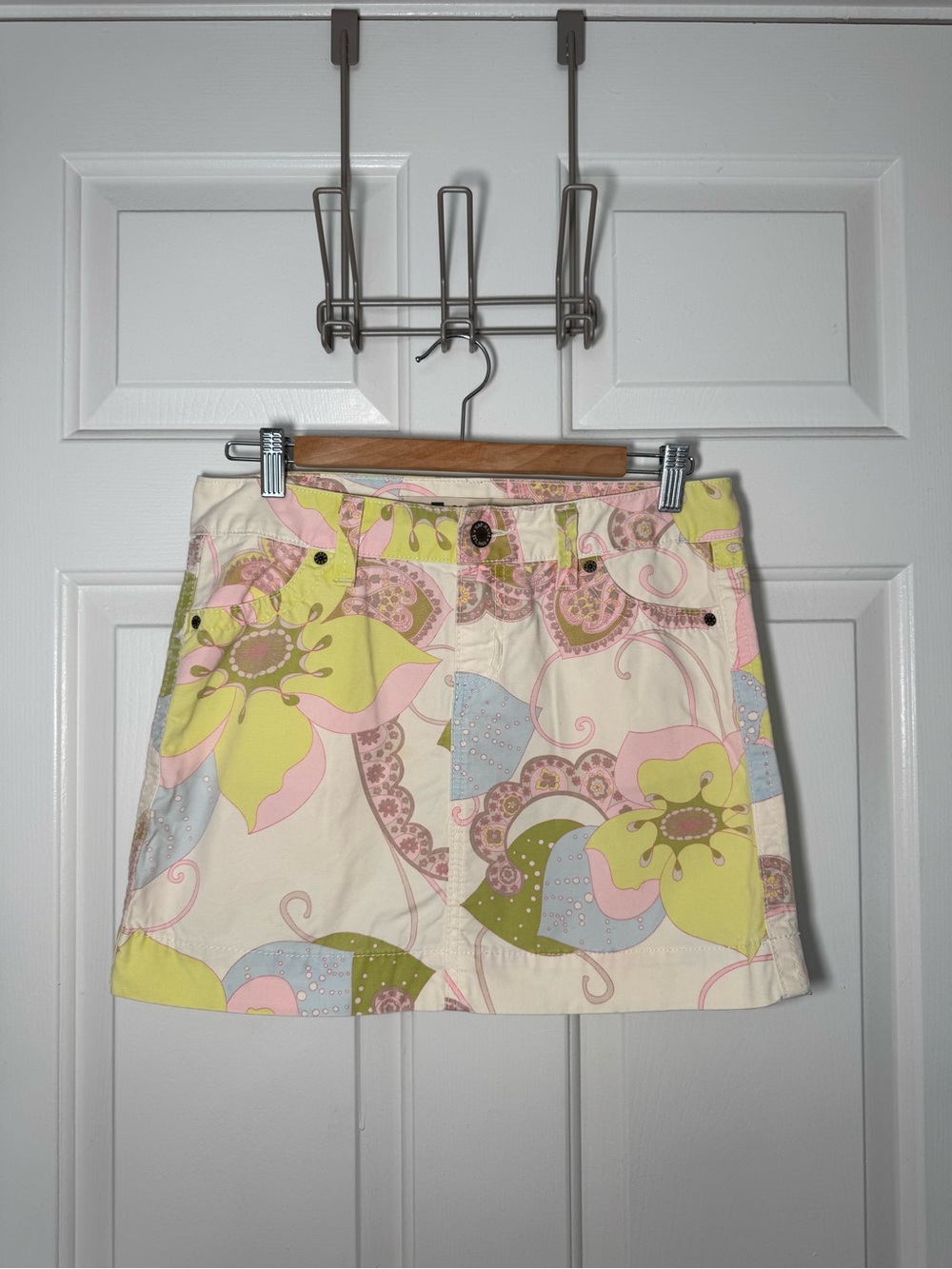 Gap Jeans Y2K 2006 Pastel Floral Paisley Mini Skirt 2